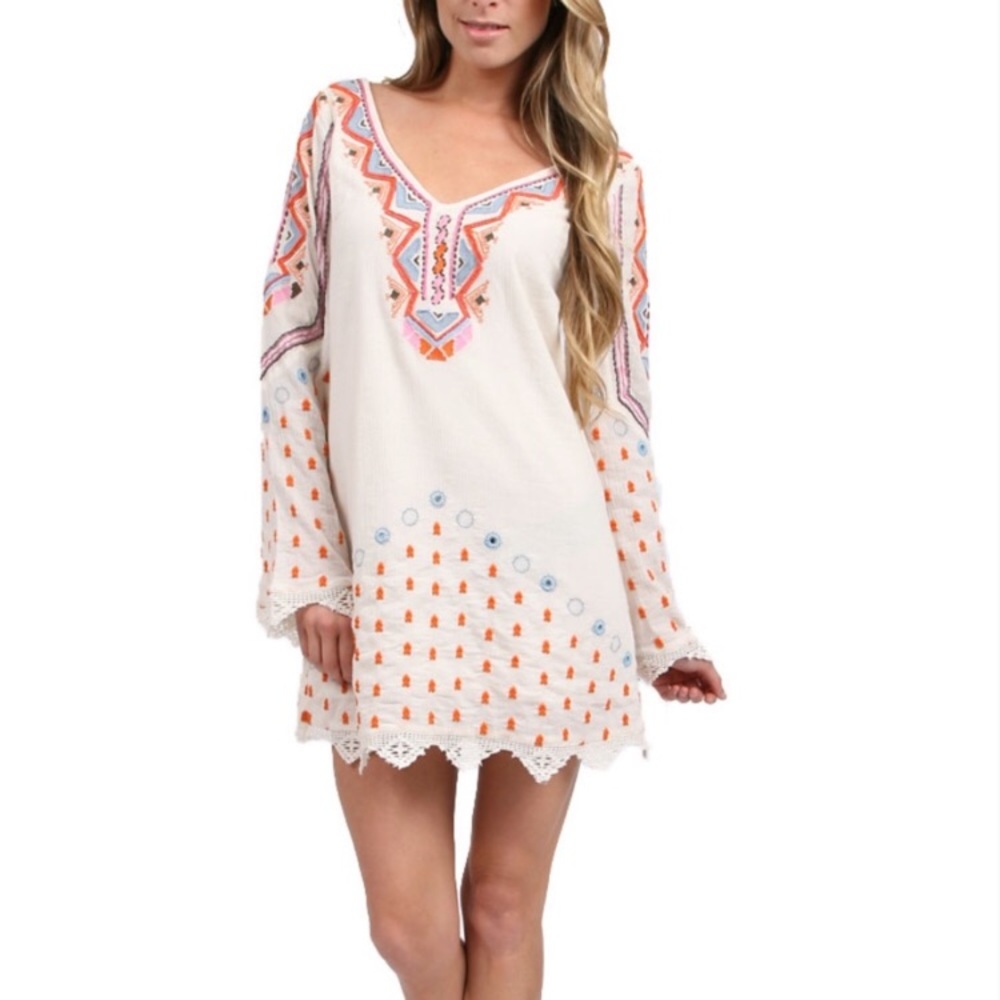 Free People angel wings embroidered dress - Picture 1 of 4